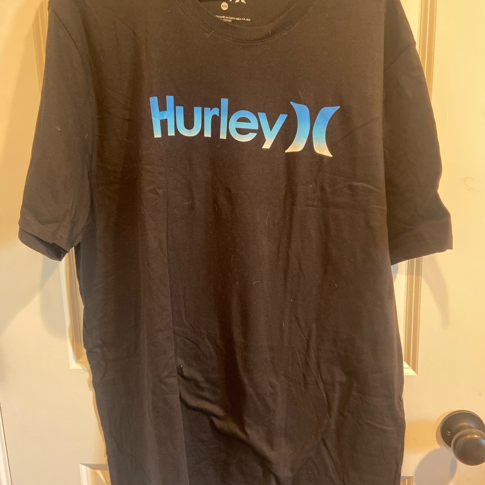 Hurley Black T-Shirt with Blue Logo